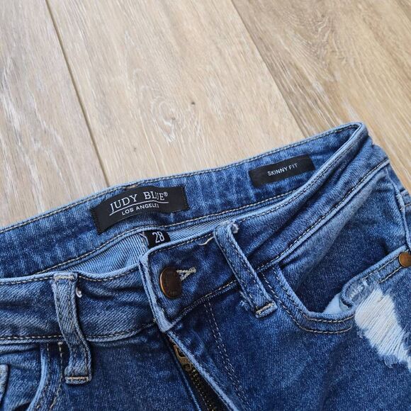 Judy Blue Distressed Ripped skinny jeans size 28 high waisted STYLE# JB88322 - Picture 11 of 12